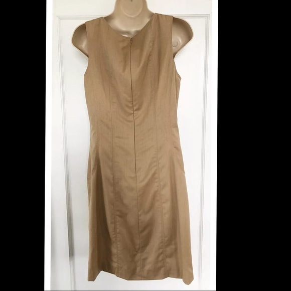 Badgley Mischka Tan Sleevleless Wool Dress - Picture 3 of 9